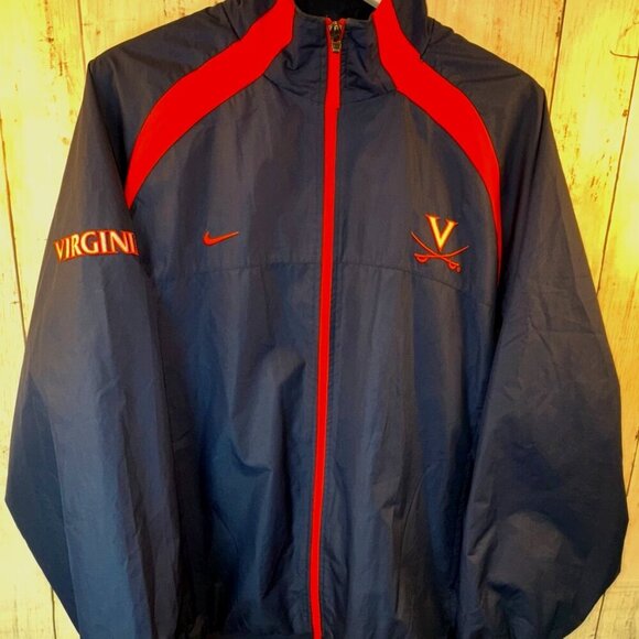 VNTG Virginia Cavaliers Nike Team Clima Fit NCAA Full Zip Windbreaker Jacket L - Picture 1 of 9